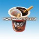 Hot chocolate cup with biscuit stick